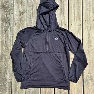 Reebok Women's Hooded 1/4 Zip-Up Black Pullover - Medium